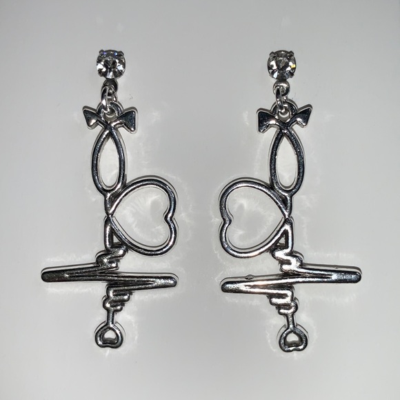 Handcrafted Silver-toned Fashion Earrings Medical Themed Drop Dangle - Picture 4 of 11